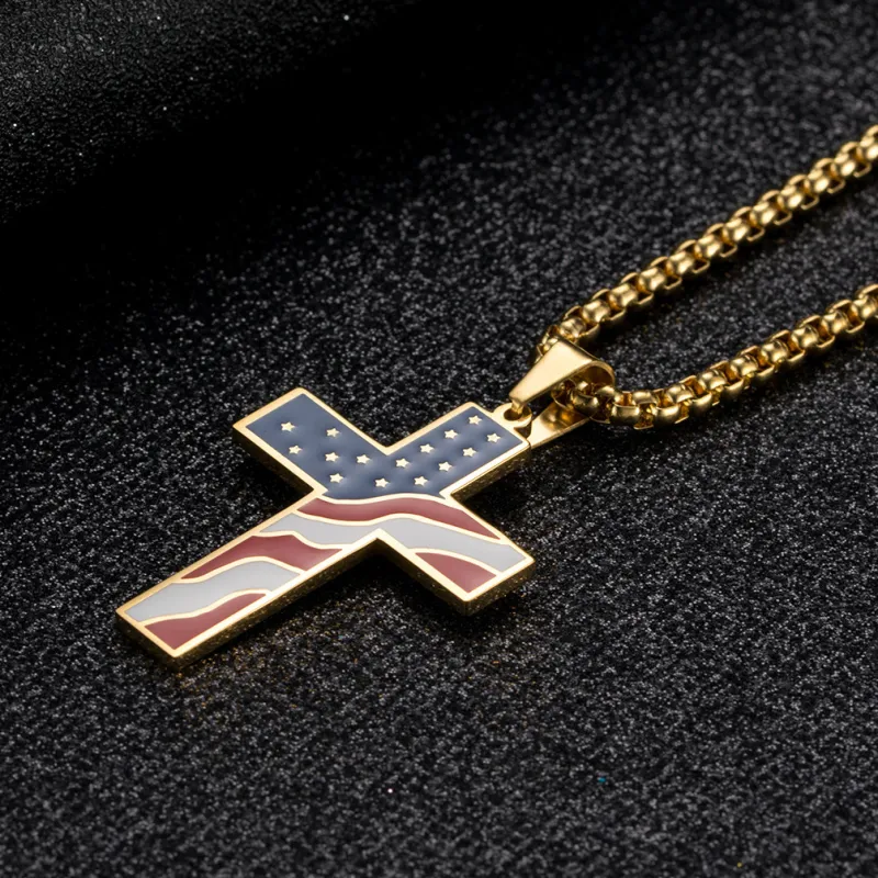 Flag Cross Necklace - Image 2